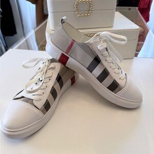 White and Brown Women's Sneakers